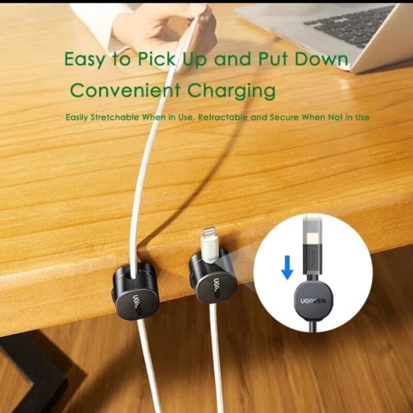 Magnetic Cable Organizer Ugreen LP886 (45797), 3Pcs, Black