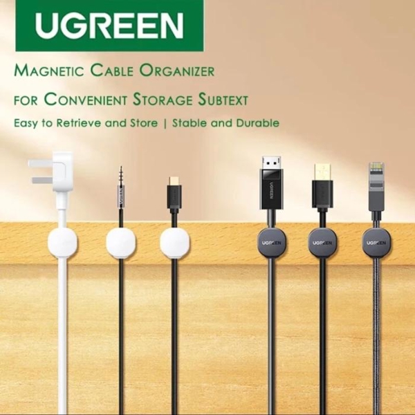 Magnetic Cable Organizer Ugreen LP886 (45797), 3Pcs, Black