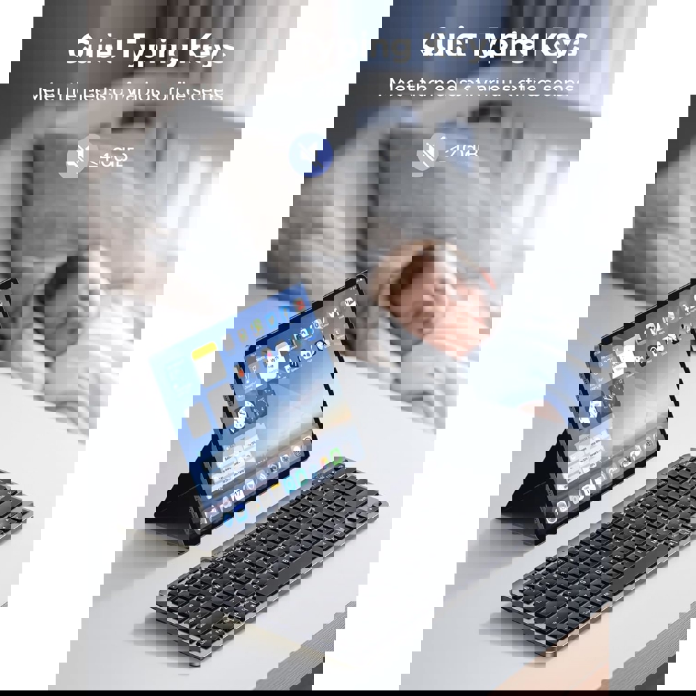 კლავიატურა UGREEN K551 (75049) Multi-mode, Wireless, Bluetooth, USB, Keyboard, Silver/Black