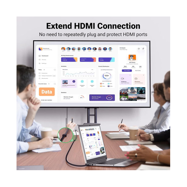 HDMI დამაგრძელებელი UGREEN HD151 (40400), 8K HDMI Extension Male To Female Cable, 0.5m, Black