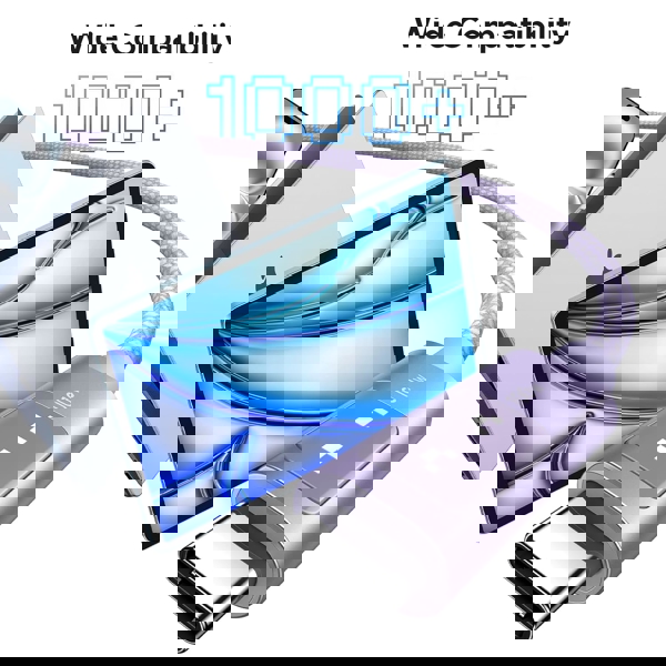 USB კაბელი UGREEN Uno L509 (65216), 100W, Type-C to Type-C Fast Charging Cable, 2M, Purple