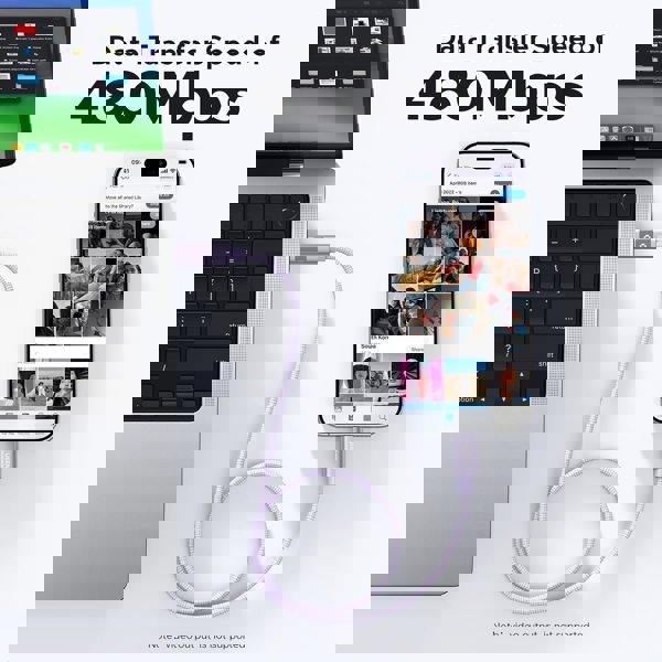 Type-C to Type-C Fast Charging Cable UGREEN Uno L509 (65216), 100W, 2M, Purple