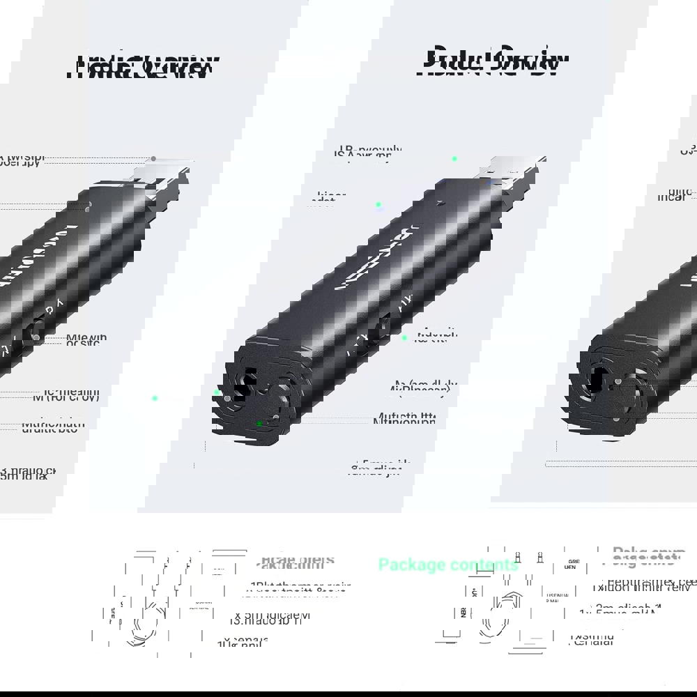 USB 2.0 to 3.5mm Bluetooth Transmitter/Receiver Adapter UGREEN CM523 (60300), Black