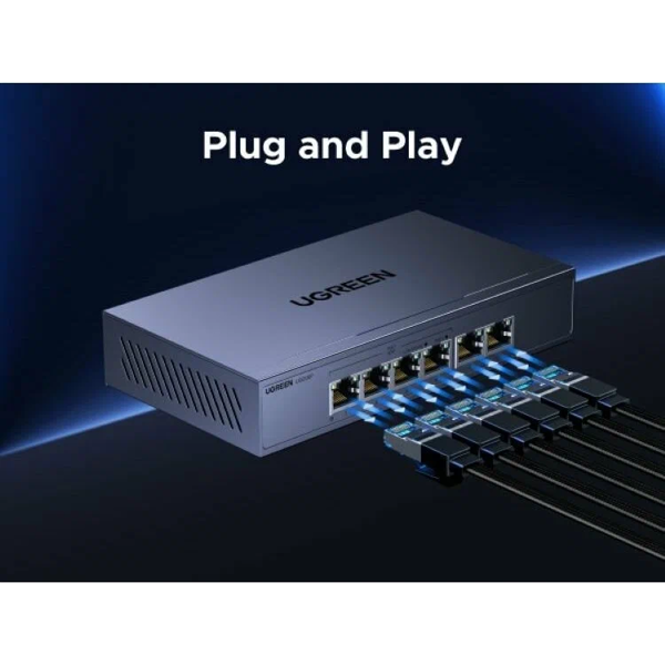 PoE+ Switch UGREEN CM741 (35371EU), 6-Port Gigabit, Grey