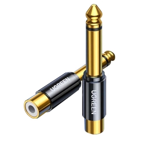 6.35mm Male to RCA Female Adapter UGREEN AV169 (80731), Black/Gold