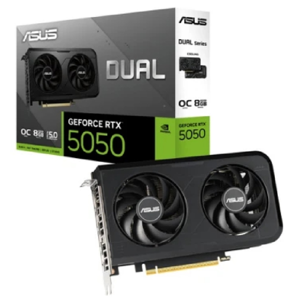 ვიდეო დაფა Asus 90YV0N72-M0NA00 Dual, GeForce RTX5050, 8GB, 128bit, HDMI, DP, Black
