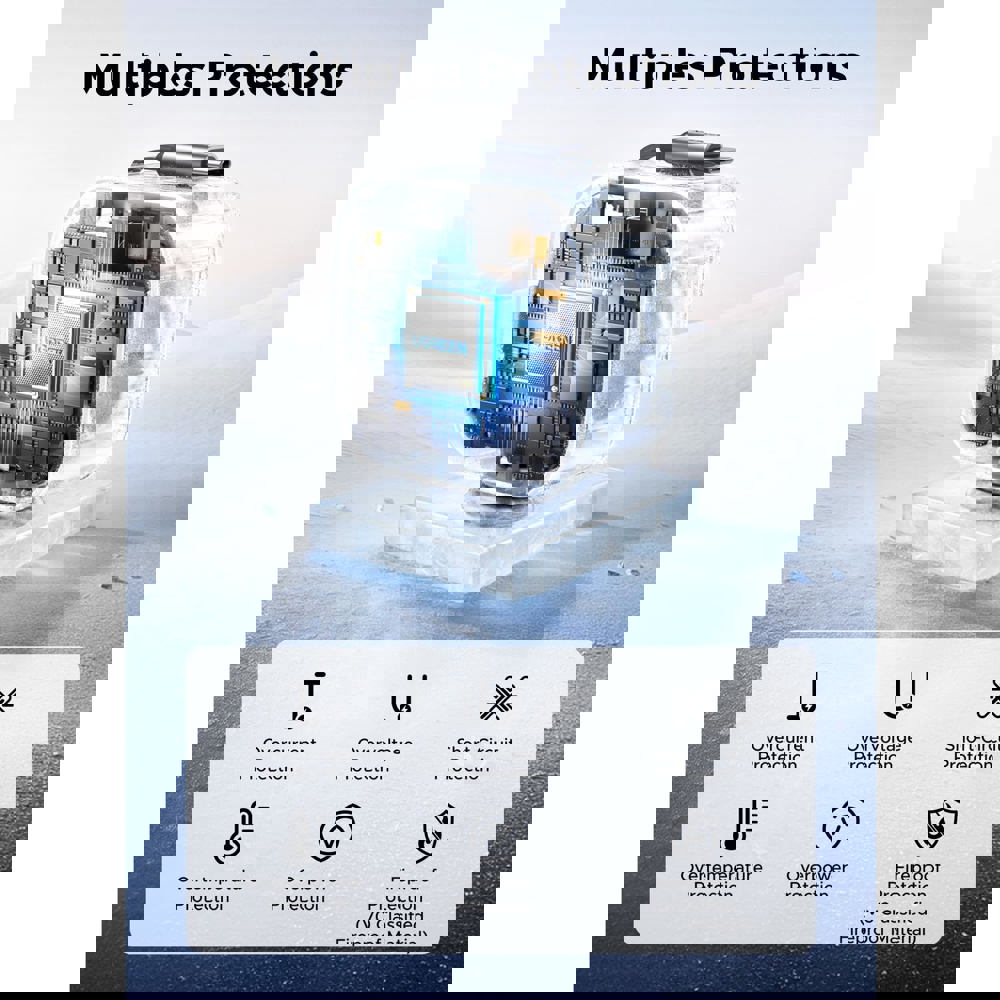 Car Charger With Retractable Type-C Cable UGREEN EC602 (55212B) Nexode, 60W, Grey