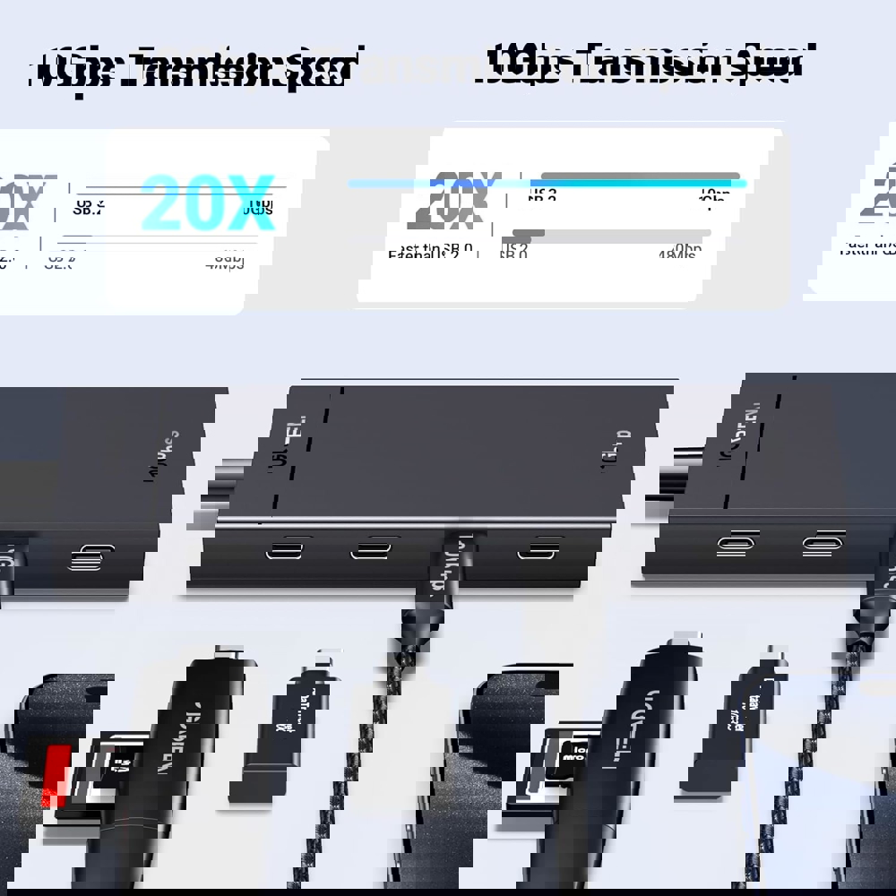 HUB UGREEN CM806 (35584), Type-C, Black