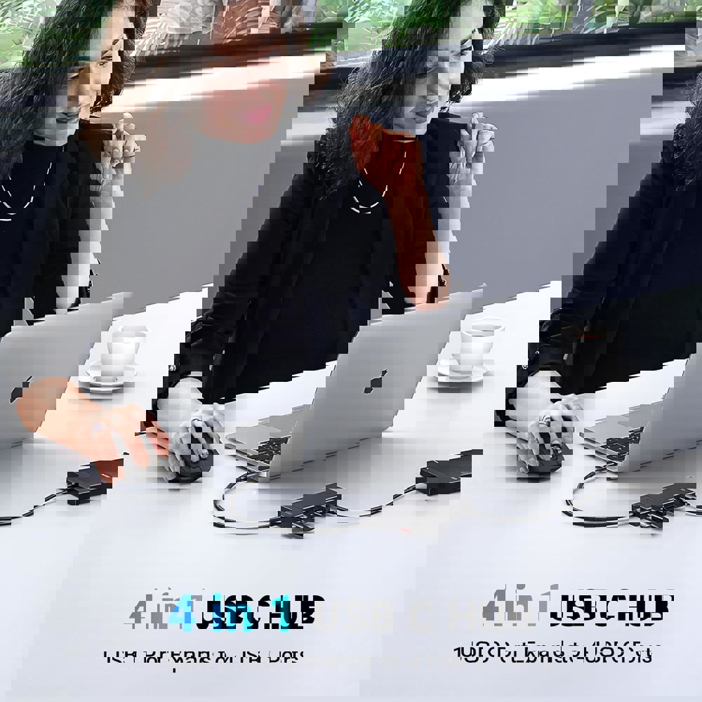 USB-C ჰაბი UGREEN CM806 (35584), Type-C, HUB, Black