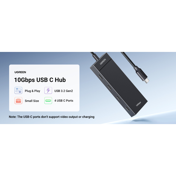 HUB UGREEN CM806 (35584), Type-C, Black