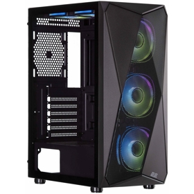 Computer Case 2E 2E-G3313B Aruba, ARGB, MidT, ATX, Mini ITX, Micro ATX, 1xUSB3.0, 2xUSB2.0, Black