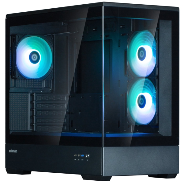 ქეისი Zalman P30BLACKV2, Computer Case, Mini Tower, Micro-ATX, Mini-ATX, 1x USB3.0, 1xUSB-C, Black