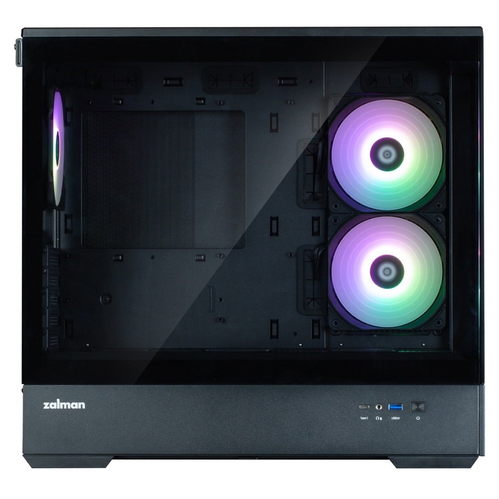 ქეისი Zalman P30BLACKV2, Computer Case, Mini Tower, Micro-ATX, Mini-ATX, 1x USB3.0, 1xUSB-C, Black