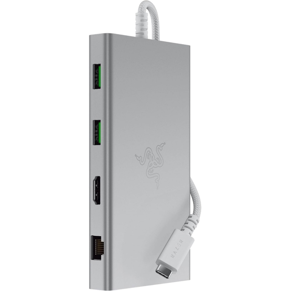 USB-C ჰაბი Razer RC21-02250200-R3M1, HDMI, USB, USB-C, 3.5mm, LAN, Hub, White