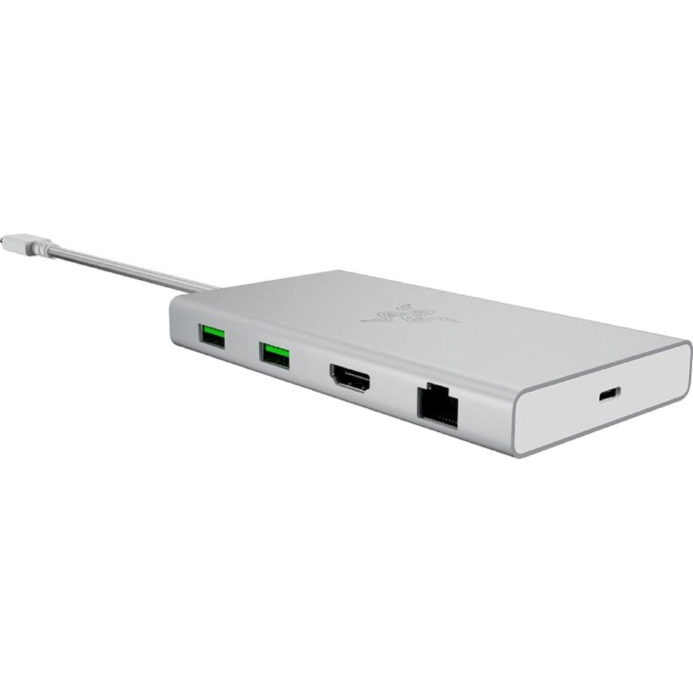 USB-C ჰაბი Razer RC21-02250200-R3M1, HDMI, USB, USB-C, 3.5mm, LAN, Hub, White