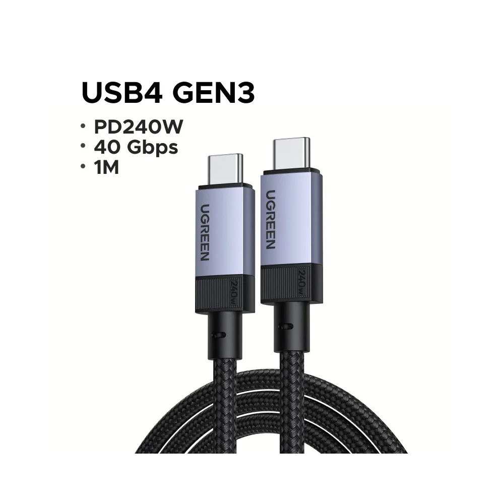 Type-C to Type-C Cable UGREEN L705 (65175), 240W, 1m, Grey