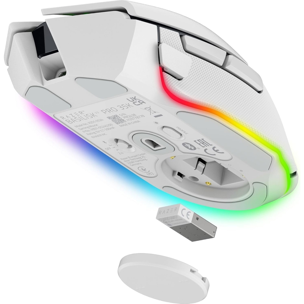 Gaming Mouse Razer RZ01-05240200-R3G1 Basilisk V3 Pro 35K, Wireless, Bluetooth, USB, White