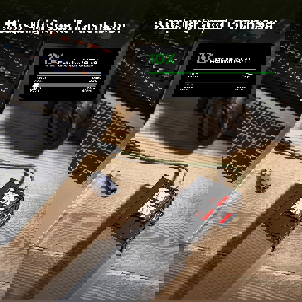 ბარათის წამკითხველი ქეისი UGREEN CM856 (55899), Multi-function Card Reader Case, Grey