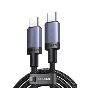 USB კაბელი UGREEN L532 (65907), 240W, Type-C to Type-C PD Fast Charging Cable, 1m, Grey/Black