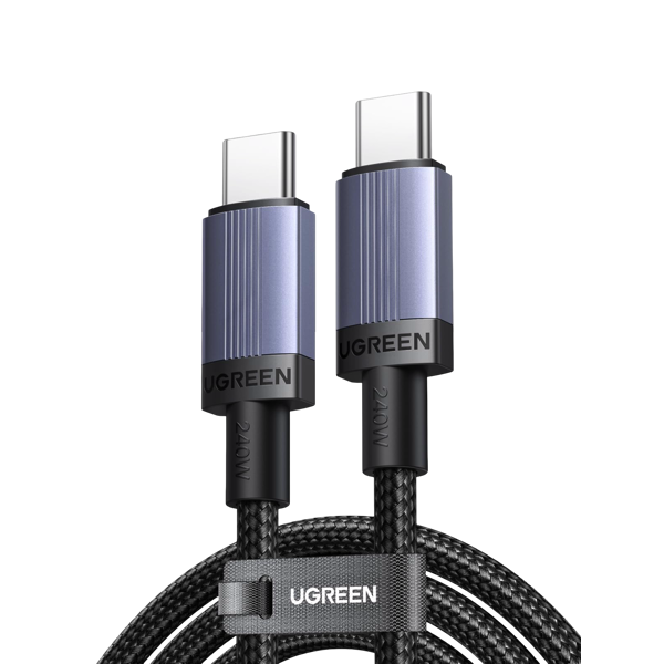 Type-C to Type-C PD Fast Charging Cable UGREEN L532 (65907), 240W, 1m, Grey/Black