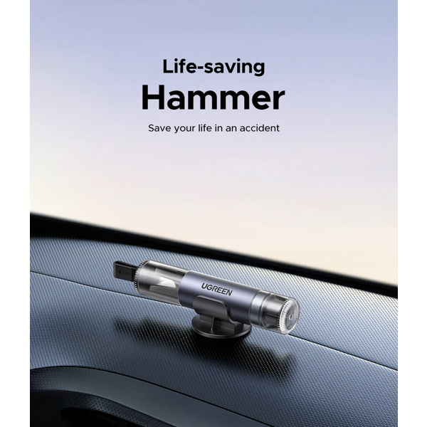 Car Safety Hammer UGREEN LP821 (35347), Grey/Black