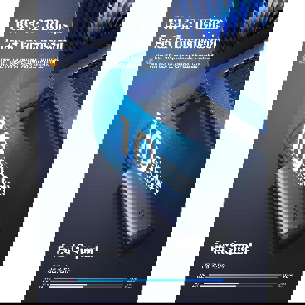 M.2 NVMe SSD Enclosure UGREEN CM767 (35267), Grey