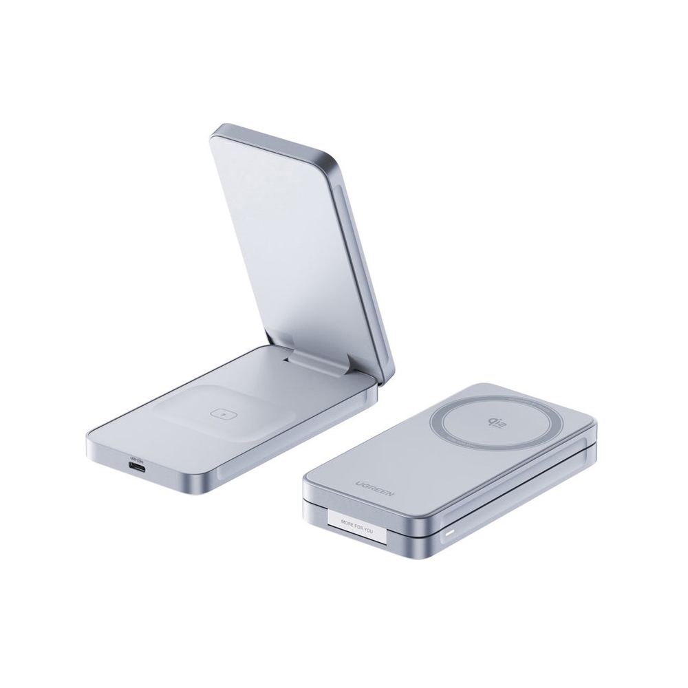 2-in-1 Magnetic Wireless Charger UGREEN W756 (55963) MagFlow, 25W, Blue