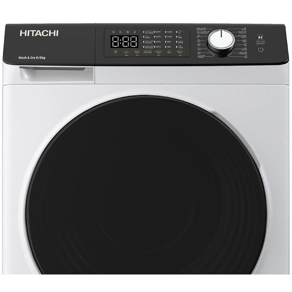 Washing Machine Hitachi BD-D802HVOW, 8.5/5Kg, 1200Rpm,  White