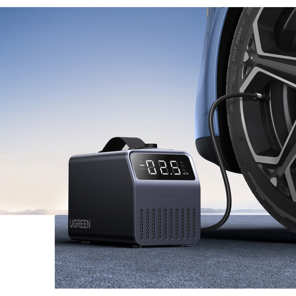 Portable Tire Inflator UGREEN ET723 (35976) PRO, Grey/Black