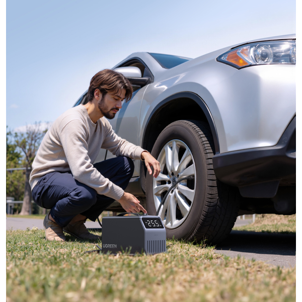 მანქანის კომპრესორი UGREEN ET723 (35976) PRO, Portable Tire Inflator, Grey/Black