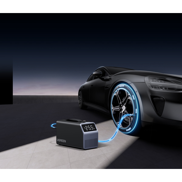 მანქანის კომპრესორი UGREEN ET723 (35976) PRO, Portable Tire Inflator, Grey/Black