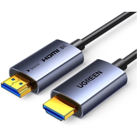 Fiber Optic HDMI To HDMI Cable UGREEN HD183 (55508), 8K, 30m, Grey/Black