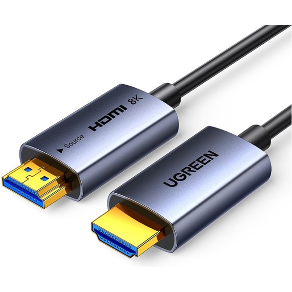 Fiber Optic HDMI To HDMI Cable UGREEN HD183 (55508), 8K, 30m, Grey/Black