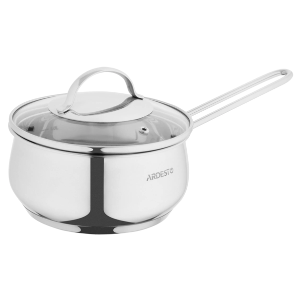 Saucepan with Glass Lid Ardesto AR4318GB Gemini Liguria, 1.8l, 16cm, Stainless Steel