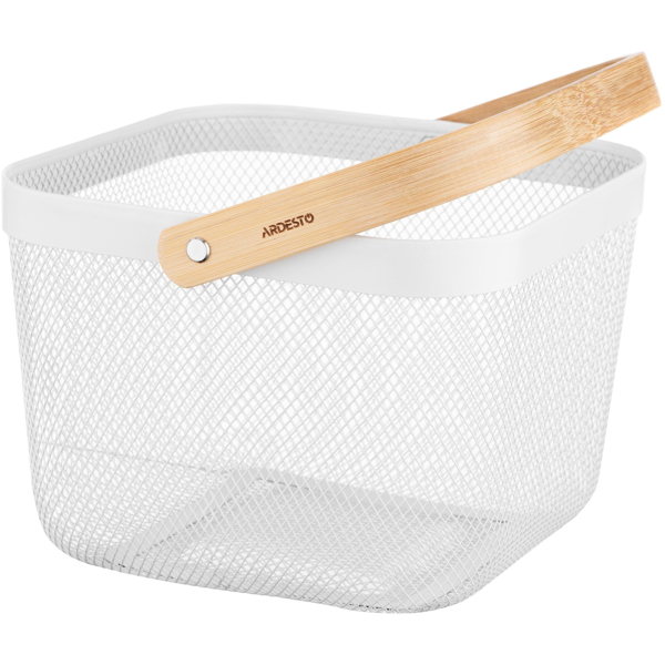 Basket With Handle Ardesto AR0901W Midori, White