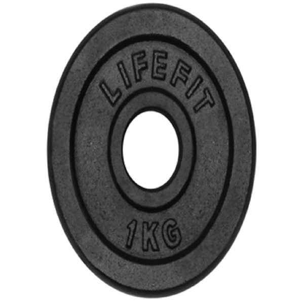 შტანგის ბლინი Lifefit F-KOT30-01, 1kg, Weight Plate, Black