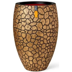 Flower Pot Capi Europe Vase elegant deluxe Clay NL, Gold/Black