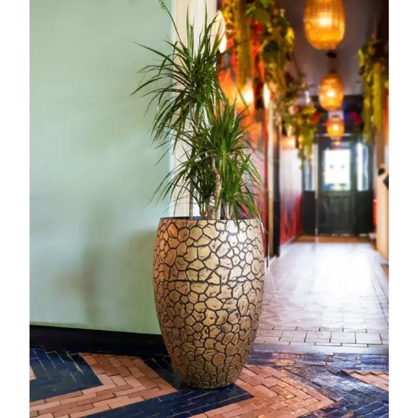 Flower Pot Capi Europe Vase elegant deluxe Clay NL, Gold/Black