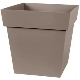 Flower Pot EDA Plastiques POT TOSCANE CARRE, 87L, Beige