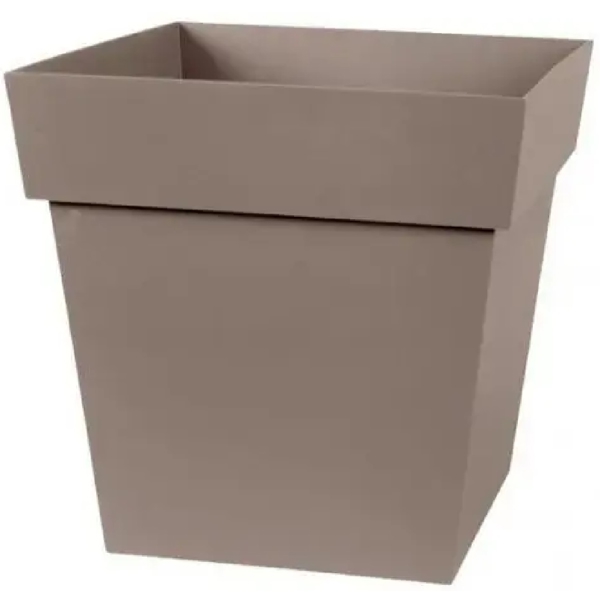 Flower Pot EDA Plastiques POT TOSCANE CARRE, 87L, Beige