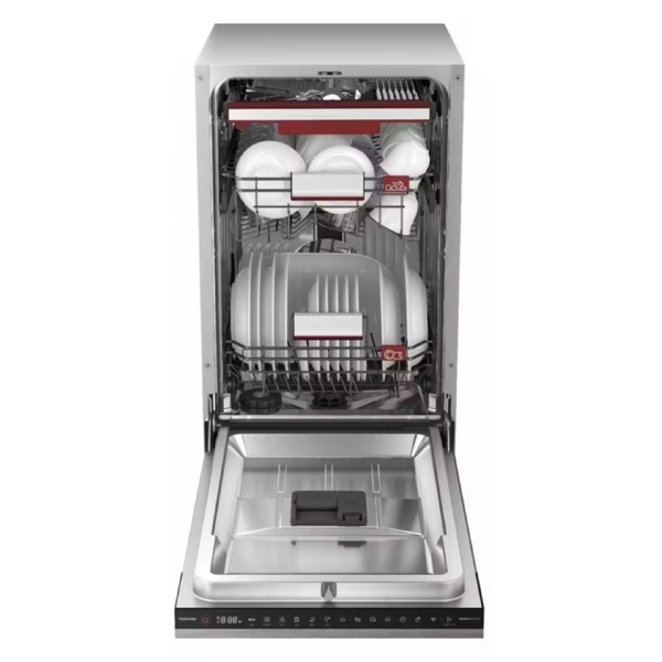 ჩასაშენებელი ჭურჭლის სარეცხი მანქანა Toshiba DW-10B3(B)-CIS, A, 44dB, Built-in Dishwasher, Silver