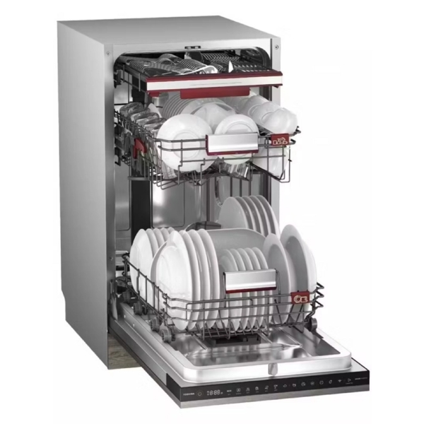 ჩასაშენებელი ჭურჭლის სარეცხი მანქანა Toshiba DW-10B3(B)-CIS, A, 44dB, Built-in Dishwasher, Silver