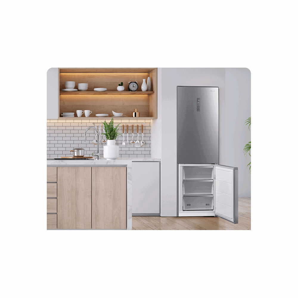 Refrigerator Tesla RC3800FMX, 378L, E, 40Db, No Frost, Inox