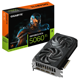 ვიდეო დაფა Gigabyte GV-N506TWF2-16GD WindForce, GeForce RTX5060Ti, 16GB, 128Bit, DP, HDMI, Black