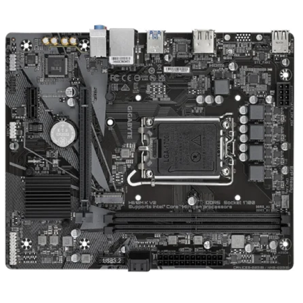 Motherboard Gigabyte 9MH61MK52-00-G10 H610M K V2 1.0, LGA1700, DDR5 DIMM, 128GB