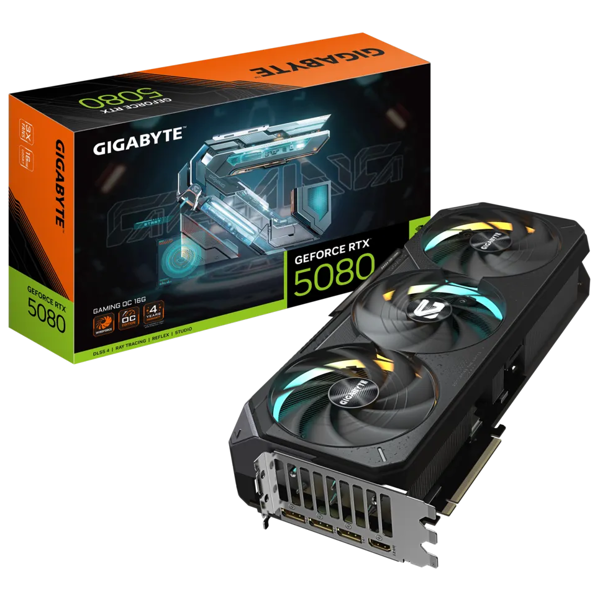 Graphic Card Gigabyte GV-N5080GAMING OC-16GD GAMING OC, GeForce RTX5080, 16GB, 256Bit, DP, HDMI, Black