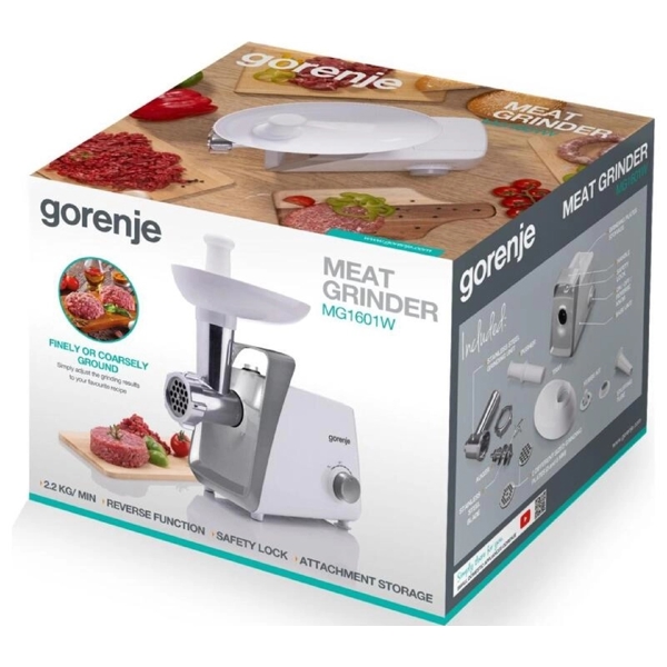 Meat Grinder Gorenje MG1601W, 1600W, White