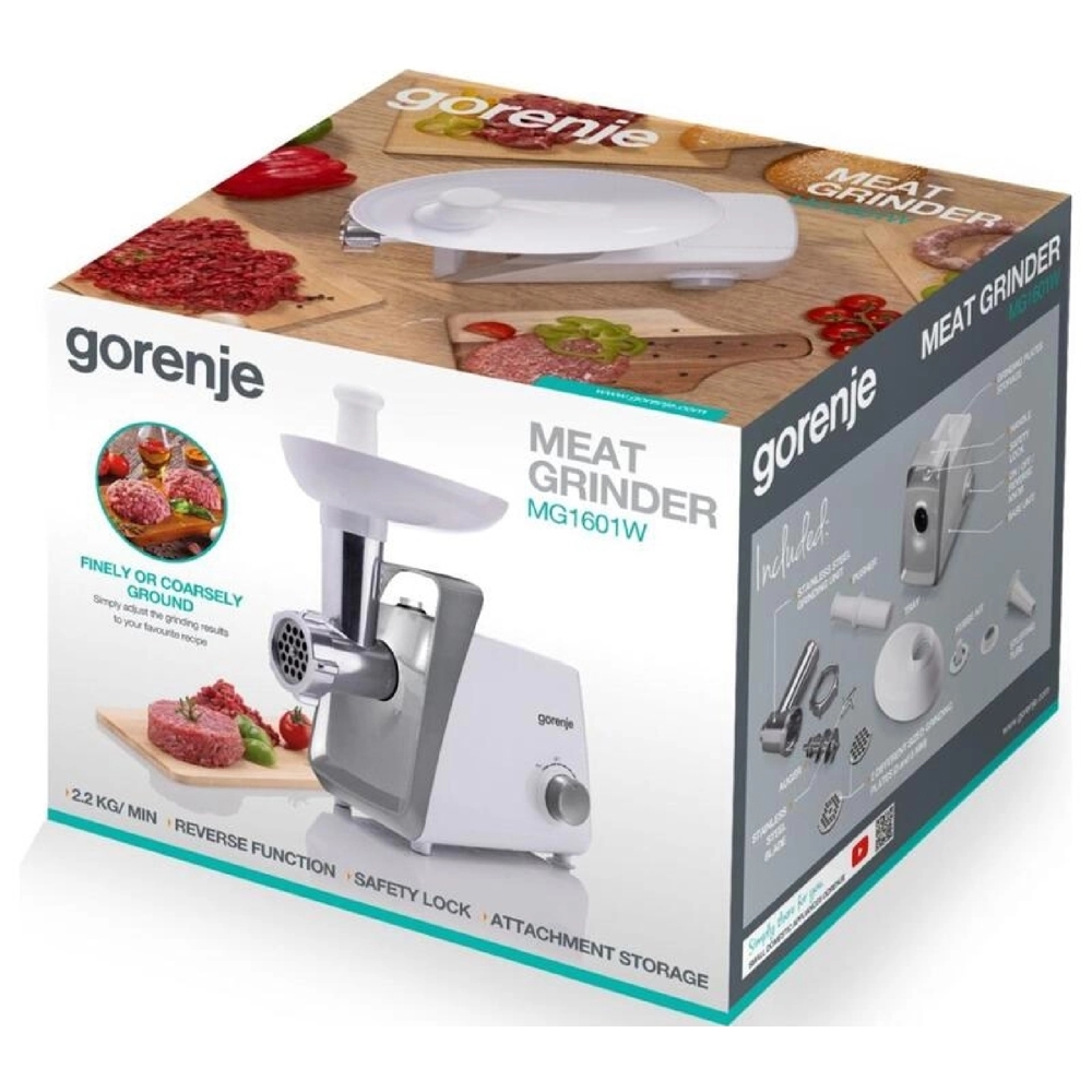 Meat Grinder Gorenje MG1601W, 1600W, White