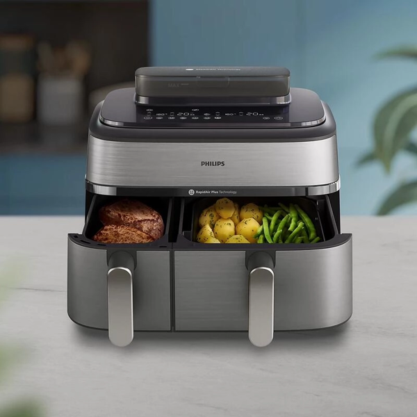 Steam Air Fryer Philips NA555/09 5000 series, 2750W, 9L, Grey
