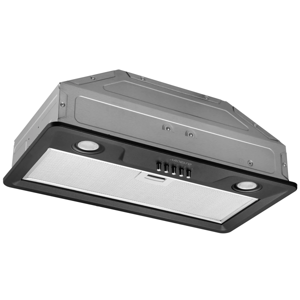 Ardesto Hood integrated, 52cm, 700m3h, metal, 2х1W LED, button, black